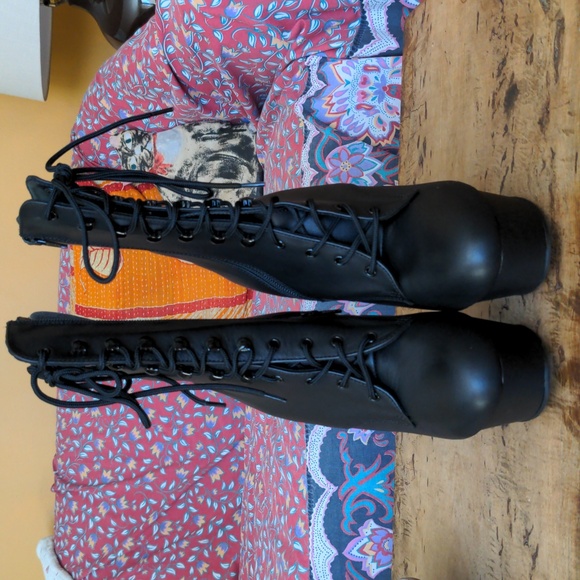 Pleaser Delight 1020 in Black *Real* Leather Size 9 - Picture 2 of 7